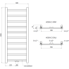 Mexen Bolt vonios šildytuvas 1200 x 500 mm, 251 W, chromas - W126-1200-500-00-01