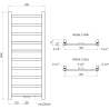 Mexen Bolt vonios radiatorius 1200 x 500 mm, 251 W, auksinis - W126-1200-500-00-50