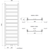 Mexen Bolt vonios kambario radiatorius 1500 x 500 mm, 389 W, juodas - W126-1500-500-00-70