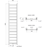 Mexen Bolt vonios šildytuvas 1800 x 400 mm, 406 W, juodas - W126-1800-400-00-70