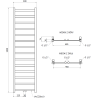 Mexen Bolt vonios radiatorius 1800 x 500 mm, 460 W, baltas - W126-1800-500-00-20