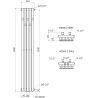 Mexen Flux dekoratyvinis vonios radiatorius 1500 x 240 mm, 450 W, juodas - W127-1500-240-00-70