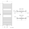 Mexen Zing rankšluosčių džiovintuvas 1200 x 500 mm, 513 W, baltas - W128-1200-500-00-20