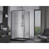 Mexen Apia stumdomas dušo kabinas 100 x 100 cm, skaidrus, chromas + Flat juodas dušo padėklas - 840-100-100-01-00-4070