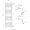 Mexen Loop vonios radiatorius 1250 x 375 mm, 666 W, antracitas - W129-1250-350-00-66
