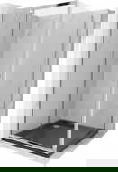 Mexen Apia stumdomos dušo kabina 100 x 100 cm, permatoma, chromuota + Flat dušo padėklas, juodas - 840-100-100-01-00-4070