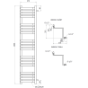 Mexen Loop vonios kambario radiatorius 1600 x 375 mm, 837 W, juodas - W129-1600-350-00-70