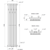 Mexen Flux dekoratyvinis vonios radiatorius 1500 x 360 mm, 630 W, juodas - W127-1500-360-00-70