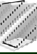 Mexen Apia stumena dušo kabina 100 x 100 cm, skaidri, juoda + Flat padas, baltas - 840-100-100-70-00-4010B