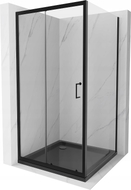 Mexen Apia 90 x 90 cm stumdomas dušo kabina, skaidri, juoda + plokščia dušo padėklas, juodas - 840-090-090-70-00-4070B