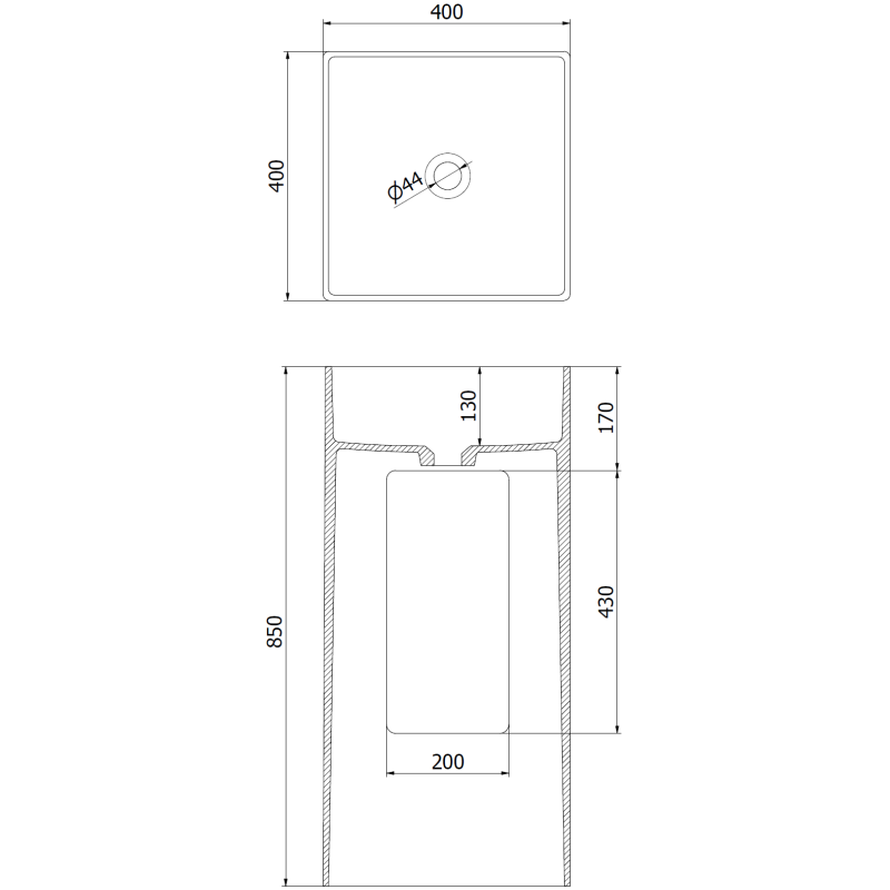Mexen Xola-1 laisvai pastatomas praustuvas iš konglomerato 40 x 40 cm, baltas matinis - 26594000