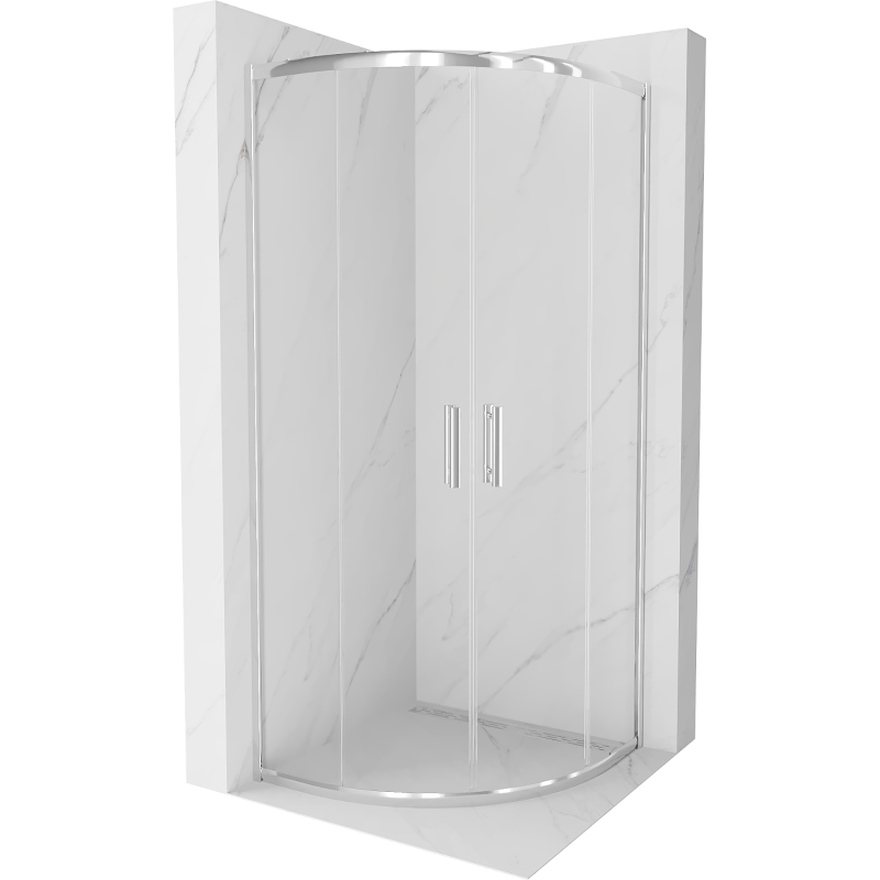 Mexen Rio pusapvalė dušo kabina 80 x 80 cm, skaidri, chromuota - 863-080-080-01-00