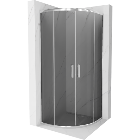 Mexen Rio pusapvalė dušo kabina 80 x 80 cm, grafito, chromas - 863-080-080-01-40