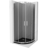 Mexen Rio pusapvalė dušo kabina 80 x 80 cm, grafitas, chromas + juodas Flat padėklas - 863-080-080-01-40-4170