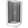 Mexen Rio pusapvalė dušo kabina 80 x 80 cm, grafitas, chromas + padėklas, baltas - 863-080-080-01-40-4710