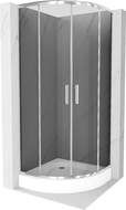 Mexen Rio pusapvalė dušo kabina 90 x 90 cm, grafitas, chromas + dušo padėklas, baltas - 863-090-090-01-40-4710