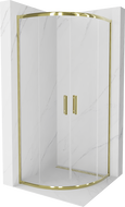 Mexen Rio pusapvalė dušo kabina 90 x 90 cm, skaidri, auksinė - 863-090-090-50-00
