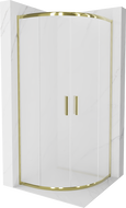 Mexen Rio pusapvalė dušo kabina 70 x 70 cm, matinė, auksinė - 863-070-070-50-30