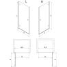 Mexen Lunar-B dešinės pusės dušo durys, 90 cm, permatomos, juodos - 832-090-000-70-00-P