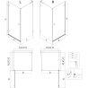 Mexen Lunar-B L Apsauginės dušo kabinos durys, kairės 85 x 80 cm, skaidrios, juodos - 832L-085-080-70-00-L