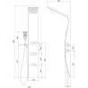 Mexen Bali dušo panelis, juodas/baltas - 7622-03-71