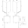 Mexen Lunar-B atidaroma kairioji dušo kabina 90 x 90 cm, permatomas, šlifuotas varis - 832-090-090-65-00-L