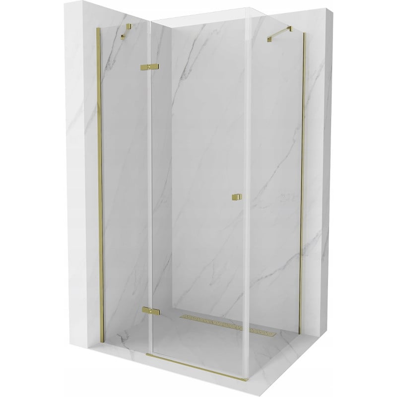Mexen Roma varstoma dušo kabina 100 x 80 cm, permatoma, auksinė - 854-100-080--50-00