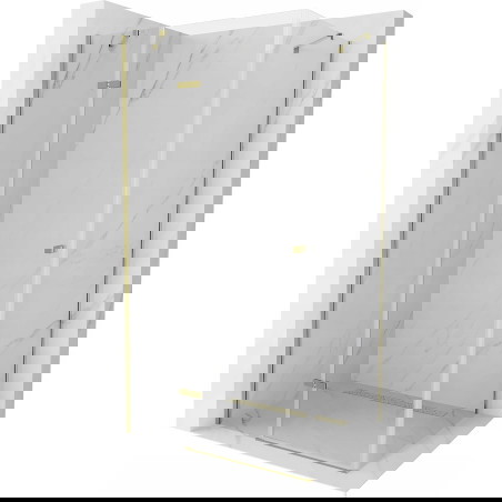 Mexen Roma dušo kabina atveriama 100 x 90 cm, permatomas, auksinis - 854-100-090--50-00