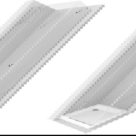 Mexen Roma varstoma dušo kabina 80 x 80 cm, permatomas, chrom + Flat dušo padėklas - 854-080-080-01-00-4010
