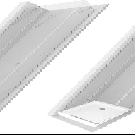 Mexen Roma dušo kabina, atidaroma, 120 x 90 cm, skaidri, chromuota + padėklas Flat - 854-120-090-01-00-4010