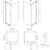 Mexen Mist T dešinė ranka atveriama dušo kabina 75 x 95 cm, juodas rėmelis, juoda - 8A4T-075-095-70-70-P