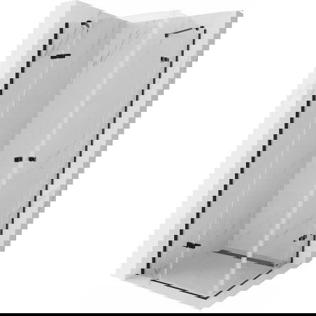 Mexen Roma Duo pakreipiama dušo kabina 70 x 70 cm, Skaidrus, Juoda - 854-070-070-70-00-02