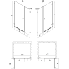 Mexen Lunar-B kairiosios pusės dušo durys 110 cm, permatomos, juodos - 832S-110-050-70-00-L