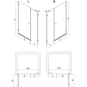 Mexen Lunar-B stumdomos dušo durys, kairiosios 140 cm, permatomos, juodos - 832S-140-050-70-00-L