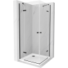 Mexen Roma Dviguba dušo kabina su atidaromomis durimis 90 x 90 cm, skaidri, juoda + plokščias padėklas