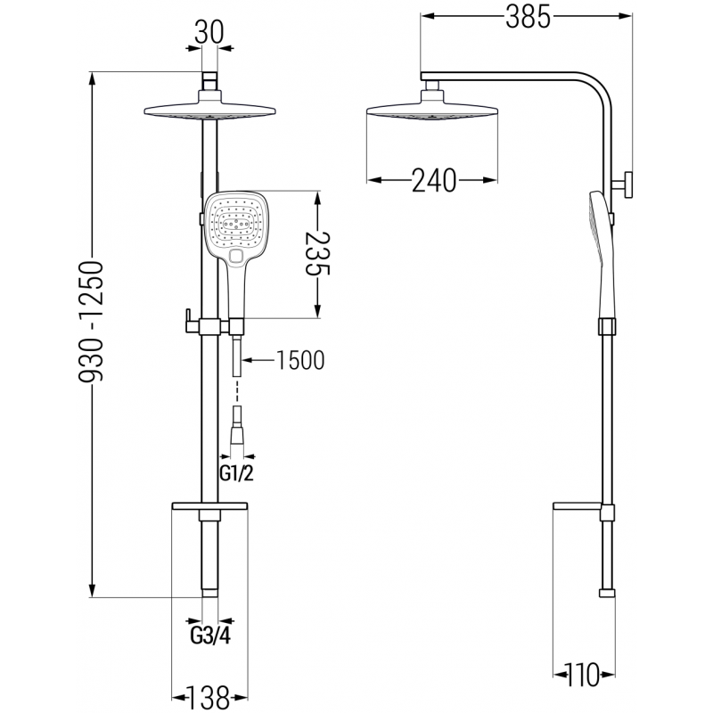 Mexen Q17 dušo kolona, balta/chromuota - 798171795-21