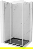Mexen Roma atviro tipo dušo kabina 90 x 120 cm, permatoma, chromuota + Flat padėklas, juoda - 854-090-120-01-00-4070
