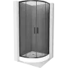 Mexen Rio pusapvalė dušo kabina 70 x 70 cm, grafito, juoda + Rio padėklas, baltas - 863-070-070-70-40-4710