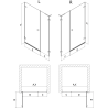 Mexen Lunar-B L kairios pusės dušo durys 145 cm, permatomos, chromas - 832SL-145-050-01-00-L