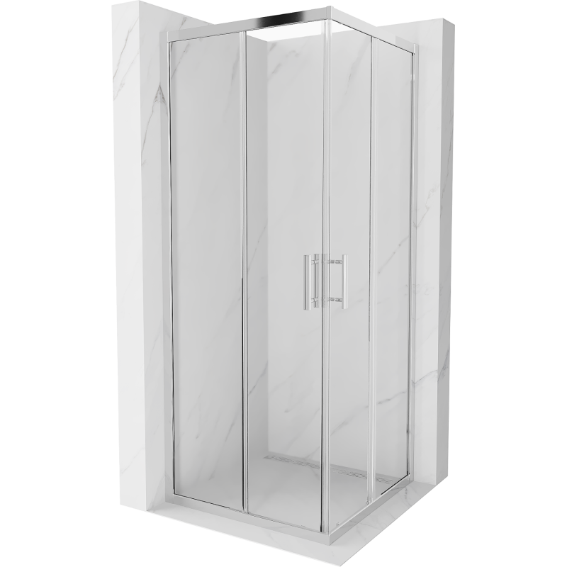 Mexen Rio kvadratinė dušo kabina 80 x 80 cm, skaidri, chromuota - 860-080-080-01-00