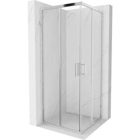 Mexen Rio kvadratinė dušo kabina 80 x 80 cm, skaidri, chromuota - 860-080-080-01-00