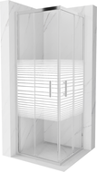 Mexen Rio Kvadratinė dušo kabina 70 x 70 cm, balti dryžiai, chromas - 860-070-070-01-20