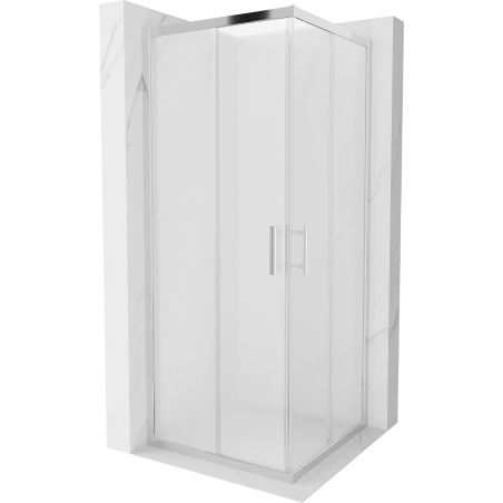 Mexen Rio kvadratinė dušo kabina 80 x 80 cm, šerkšnas, chromas - 860-080-080-01-30