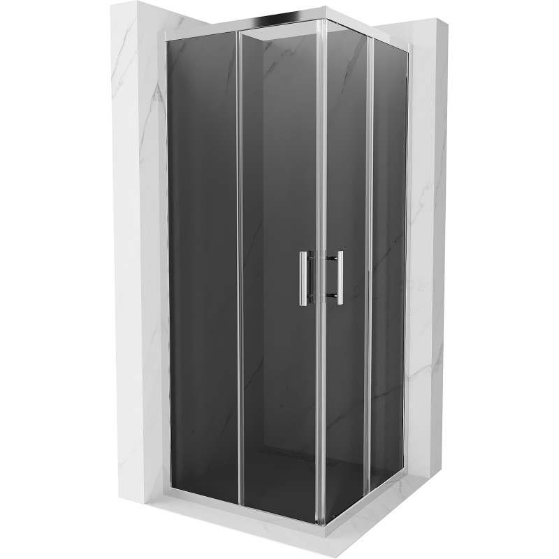 Mexen Rio stačiakampis dušo kabinas 80 x 80 cm, grafitas, chromas - 860-080-080-01-40