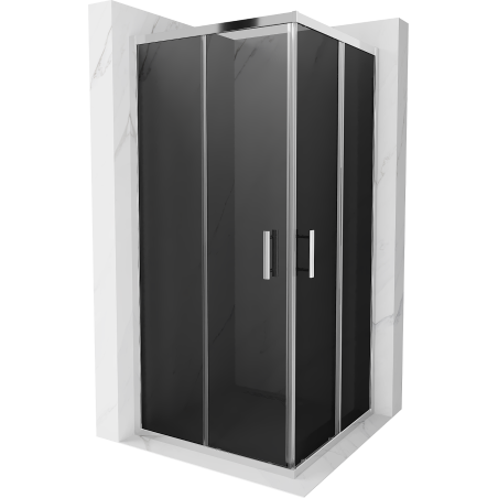 Mexen Rio kvadratinė dušo kabina 90 x 90 cm, grafito spalvos, chromuota - 860-090-090-01-40