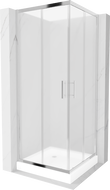 Mexen Rio kvadratinė dušo kabina 80 x 80 cm, matinė, chromas + padėklas, baltas - 860-080-080-01-30-4510