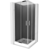 Mexen Rio kvadratinė dušo kabina 80 x 80 cm, grafitas, chromas + Rio padėklas, baltas - 860-080-080-01-40-4510