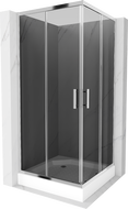 Mexen Rio kvadratinė dušo kabina 90 x 90 cm, grafitas, chromas + padėklas, baltas - 860-090-090-01-40-4510