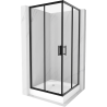 Mexen Rio kvadratinė dušo kabina 90 x 90 cm, permatoma, juoda + dušo padėklas, baltas - 860-090-090-70-00-4510