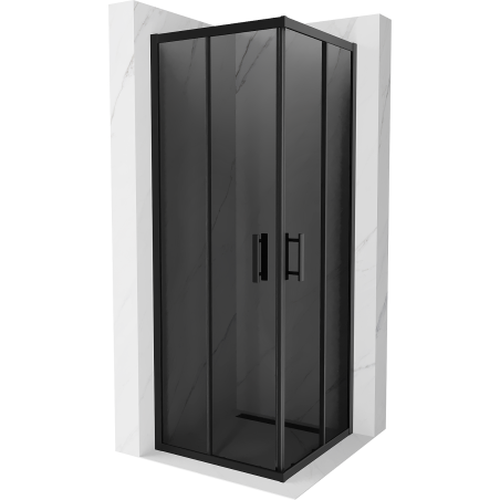 Mexen Rio keturkampė dušo kabina 70 x 70 cm, grafito spalvos, juoda - 860-070-070-70-40